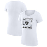 Las Vegas Raiders G-III 4Her by Carl Banks Women's Super-Slim Fit Lightweight Collage Team T-Shirt White