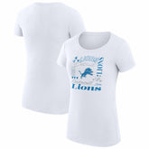 Detroit Lions G-III 4Her by Carl Banks Women's Super-Slim Fit Lightweight Collage Team T-Shirt White