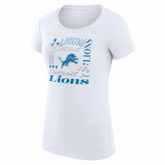 Detroit Lions G-III 4Her by Carl Banks Women's Super-Slim Fit Lightweight Collage Team T-Shirt White