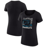 Carolina Panthers G-III 4Her by Carl Banks Women's Super-Slim Fit Lightweight Collage Team T-Shirt Black