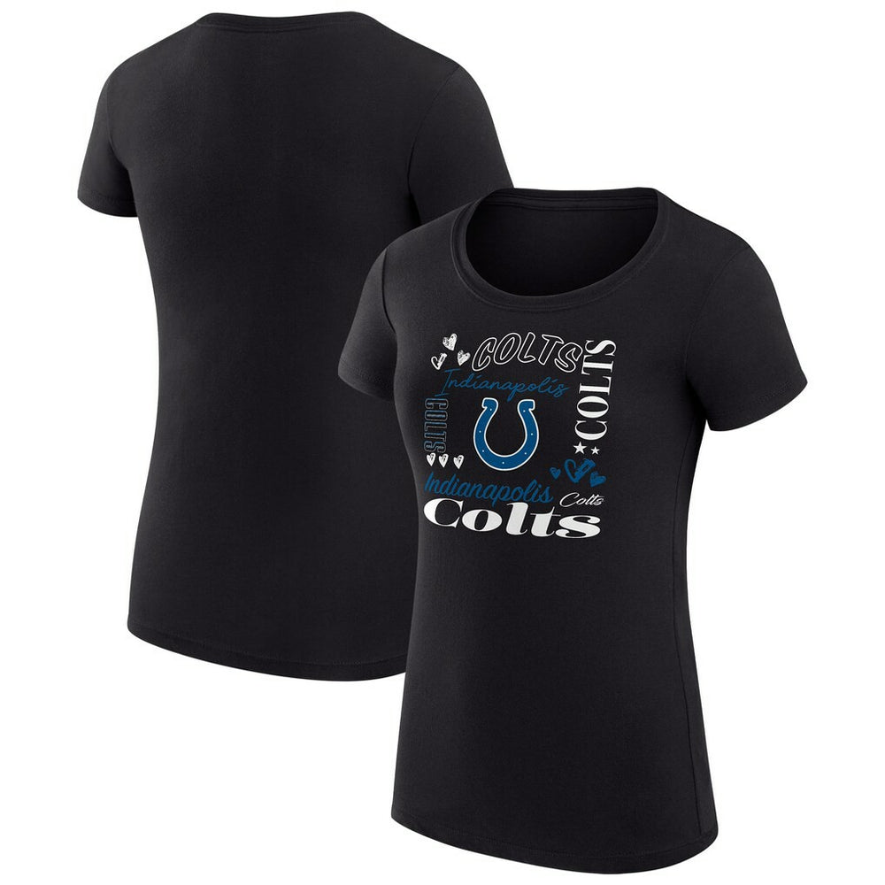 Indianapolis Colts G-III 4Her by Carl Banks Women's Super-Slim Fit Lightweight Collage Team T-Shirt Black