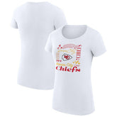 Kansas City Chiefs G-III 4Her by Carl Banks Women's Super-Slim Fit Lightweight Collage Team T-Shirt White