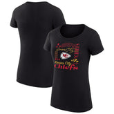 Kansas City Chiefs G-III 4Her by Carl Banks Women's Super-Slim Fit Lightweight Collage Team T-Shirt Black