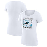 Carolina Panthers G-III 4Her by Carl Banks Women's Super-Slim Fit Lightweight Collage Team T-Shirt White