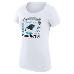 Carolina Panthers G-III 4Her by Carl Banks Women's Super-Slim Fit Lightweight Collage Team T-Shirt White