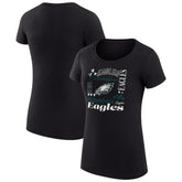 Philadelphia Eagles G-III 4Her by Carl Banks Women's Super-Slim Fit Lightweight Collage Team T-Shirt Black