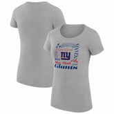 New York Giants G-III 4Her by Carl Banks Women's Super-Slim Fit Lightweight Collage Team T-Shirt Heather Gray