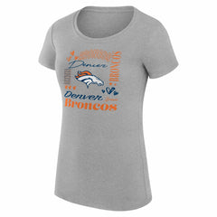 Denver Broncos G-III 4Her by Carl Banks Women's Super-Slim Fit Lightweight Collage Team T-Shirt Heather Gray
