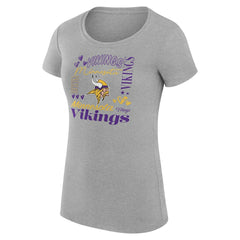 Minnesota Vikings G-III 4Her by Carl Banks Women's Super-Slim Fit Lightweight Collage Team T-Shirt Heather Gray