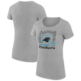 Carolina Panthers G-III 4Her by Carl Banks Women's Super-Slim Fit Lightweight Collage Team T-Shirt Heather Gray
