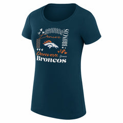 Denver Broncos G-III 4Her by Carl Banks Women's Super-Slim Fit Lightweight Collage Team T-Shirt Navy