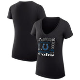 Indianapolis Colts G-III 4Her by Carl Banks Women's Super-Slim Fit Lightweight Collage Team V-Neck T-Shirt Black