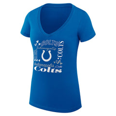 Indianapolis Colts G-III 4Her by Carl Banks Women's Super-Slim Fit Lightweight Collage Team V-Neck T-Shirt Royal