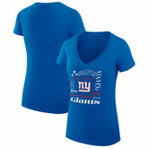 New York Giants G-III 4Her by Carl Banks Women's Super-Slim Fit Lightweight Collage Team V-Neck T-Shirt Royal