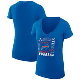 Buffalo Bills G-III 4Her by Carl Banks Women's Super-Slim Fit Lightweight Collage Team V-Neck T-Shirt Royal