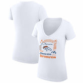 Denver Broncos G-III 4Her by Carl Banks Women's Super-Slim Fit Lightweight Collage Team V-Neck T-Shirt White