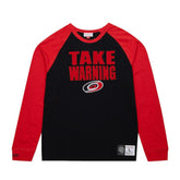 NHL Carolina Hurricanes Mitchell & Ness Legendary Slub Raglan Long Sleeve T-Shirt - Black/Red