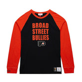 NHL Philadelphia Flyers Mitchell & Ness Legendary Slub Raglan Long Sleeve T-Shirt - Black/Orange
