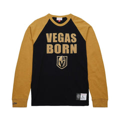 NHL Vegas Golden Knights Mitchell & Ness Legendary Slub Raglan Long Sleeve T-Shirt - Black/Gold