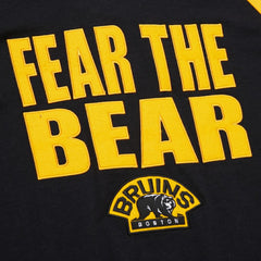 NHL Boston Bruins Mitchell & Ness Legendary Slub Raglan Long Sleeve T-Shirt - Black/Gold