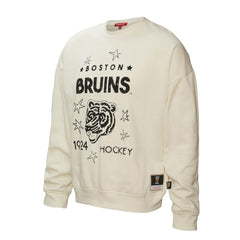 NHL Boston Bruins Mitchell & Ness Women's Logo 3.0 Pullover Sweatshirt - Cream