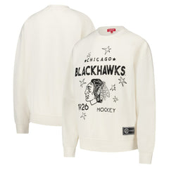 NHL Chicago Blackhawks Mitchell & Ness Women's Logo 3.0 Pullover Sweatshirt - Cream