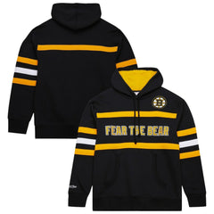 NHL Boston Bruins Mitchell & Ness Head Coach Slogan Pullover Hoodie - Black