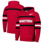 NHL Detroit Red Wings Mitchell & Ness Head Coach Slogan Pullover Hoodie - Red