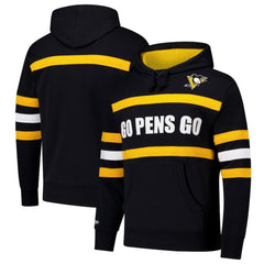 NHL Pittsburgh Penguins Mitchell & Ness Head Coach Slogan Pullover Hoodie - Black