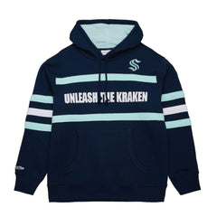NHL Seattle Kraken Mitchell & Ness Head Coach Slogan Pullover Hoodie - Navy