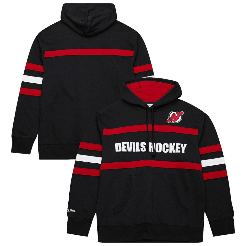 NHL New Jersey Devils Mitchell & Ness Head Coach Slogan Pullover Hoodie - Black