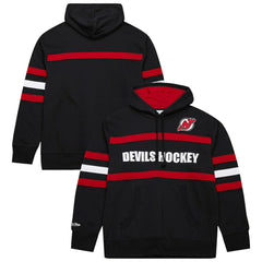 NHL New Jersey Devils Mitchell & Ness Head Coach Slogan Pullover Hoodie - Black