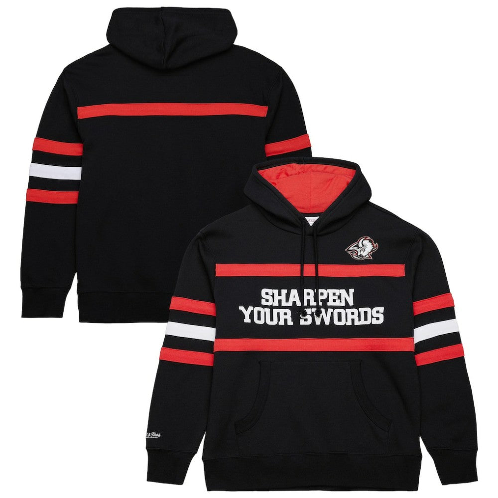 NHL Buffalo Sabres Mitchell & Ness Head Coach Slogan Pullover Hoodie - Black