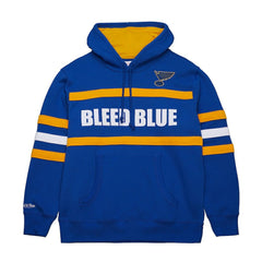 NHL St. Louis Blues Mitchell & Ness Head Coach Slogan Pullover Hoodie - Blue