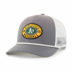 Athletics '47 Tide Sweep Rope Trucker Adjustable Hat - Gray/White Hats