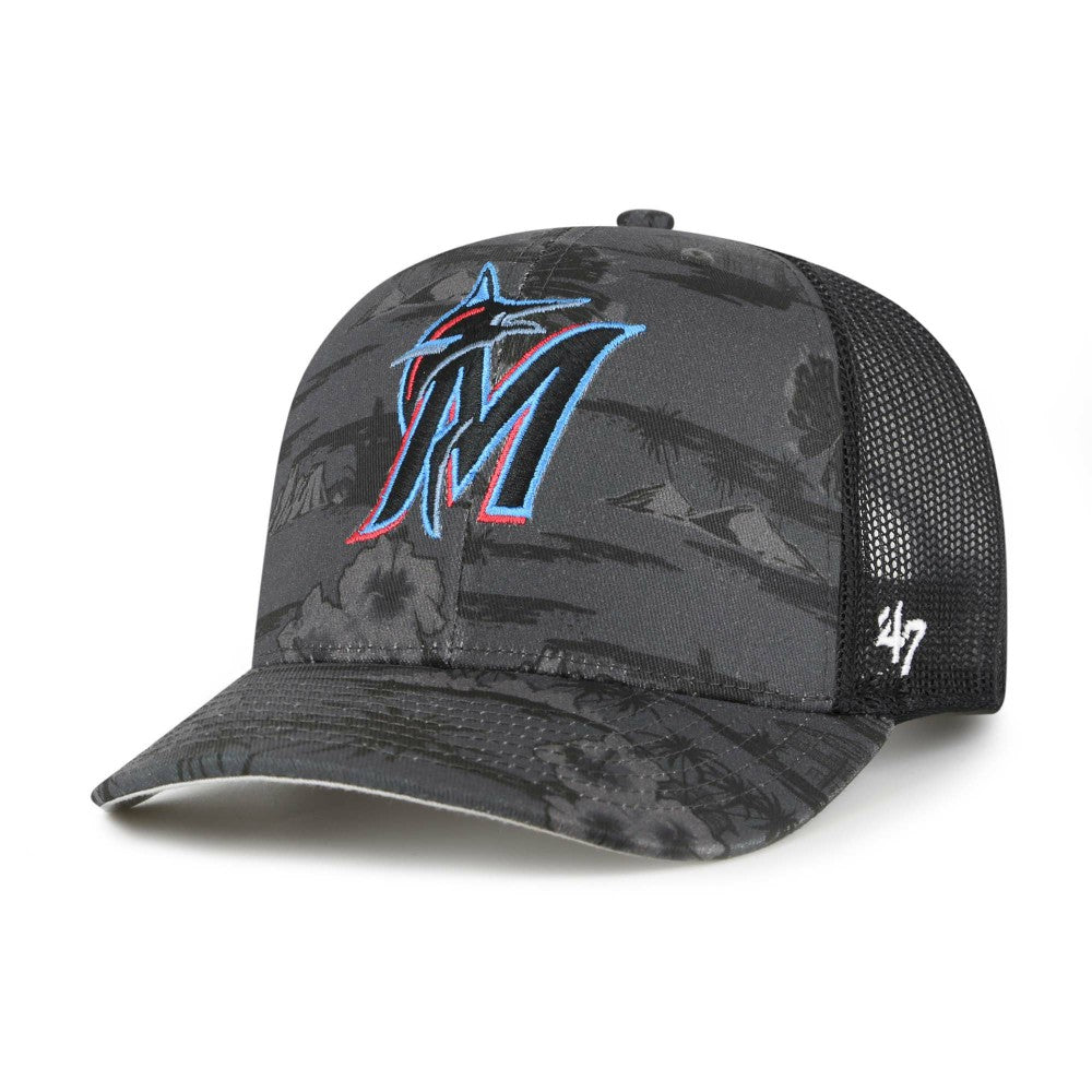 '47 Miami Marlins Fiji Trucker Adjustable Hat - Black Hats