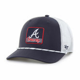 Atlanta Braves '47 Scratch Adjustable Trucker Hat - Navy/White Hats