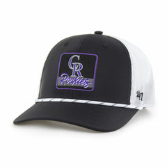 Colorado Rockies '47 Scratch Adjustable Trucker Hat - Black/White Hats