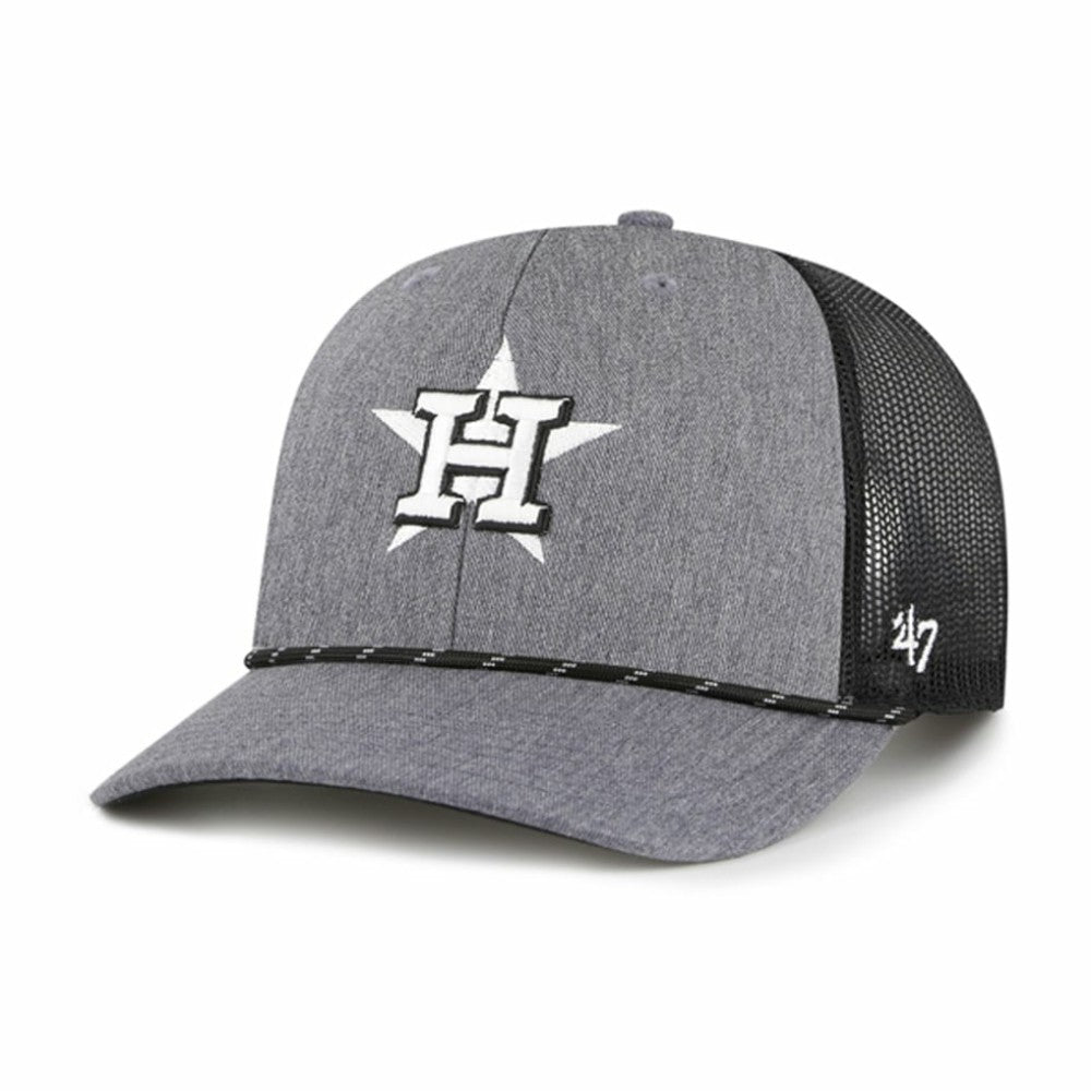 Houston Astros '47 Carbon Rope Trucker Adjustable Hat - Charcoal Hats