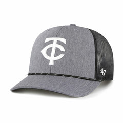 Minnesota Twins '47 Carbon Rope Trucker Adjustable Hat - Charcoal Hats