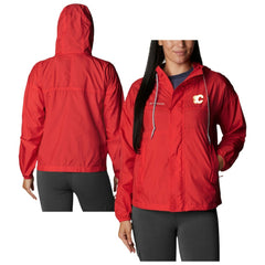 NHL Calgary Flames Columbia Women's Flash Challenger Omni-Wick Hoodie Full-Zip Windbreaker - Red