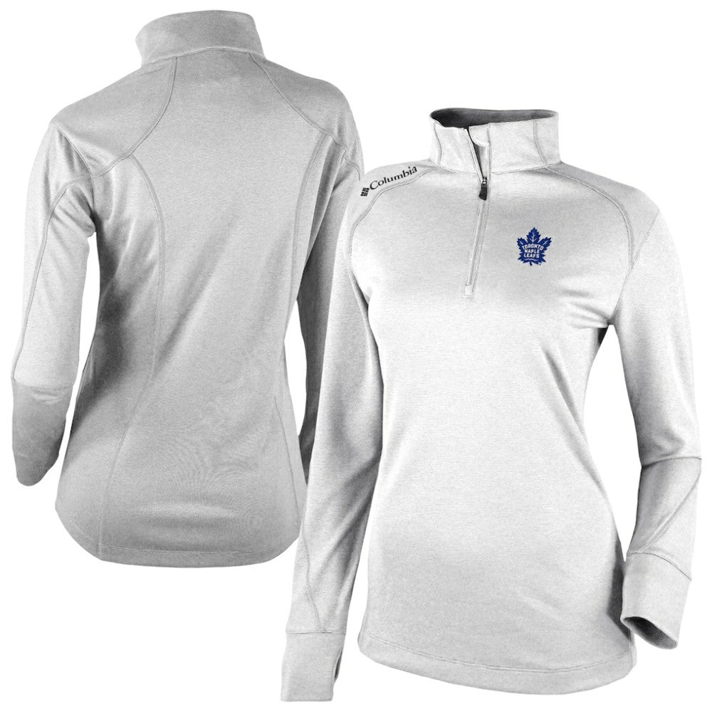 NHL Toronto Maple Leafs Columbia Women's Omni-Wick Shotgun 2.0 Quarter-Zip Pullover Top - White