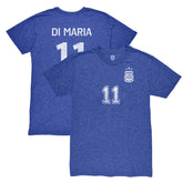 Angel Di Maria Argentina National Team 1863FC Retro Player Tri-Blend T-Shirt Blue sale