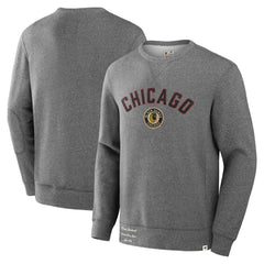 NHL Chicago Blackhawks Fanatics Decades Collection Legendary Fleece Pullover Sweatshirt - Heather Gray