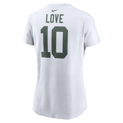 Jordan Love Green Bay Packers Women's Player Name & Number T-Shirt White