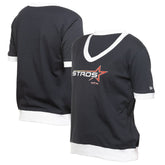 Houston Astros New Era Women's 2025 City Connect Rhinestone V-Neck T-Shirt - Navy T-shirts