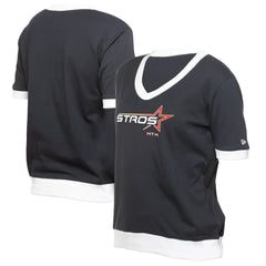 Houston Astros New Era Women's 2025 City Connect Rhinestone V-Neck T-Shirt - Navy T-shirts