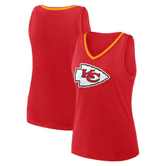 Kansas City Chiefs Logo Athletic Women's Plus Size Stellar Win V-Neck Tank Top Red