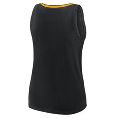 Pittsburgh Steelers Logo Athletic Women's Plus Size Stellar Win V-Neck Tank Top Black