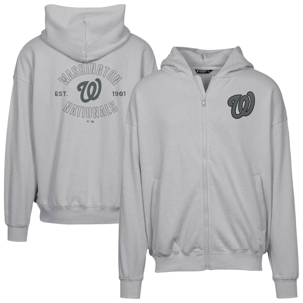 Washington Nationals Levelwear Uphill Abyssal Full-Zip Hoodie - Gray Hoodies